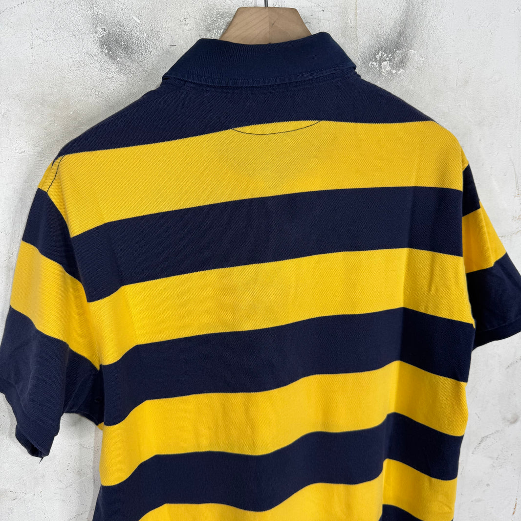 Ralph Lauren Navy/Yellow Striped Bleecker Polo