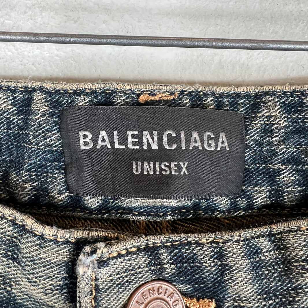 Balenciaga Blue Washed Flared Bootcut Jeans