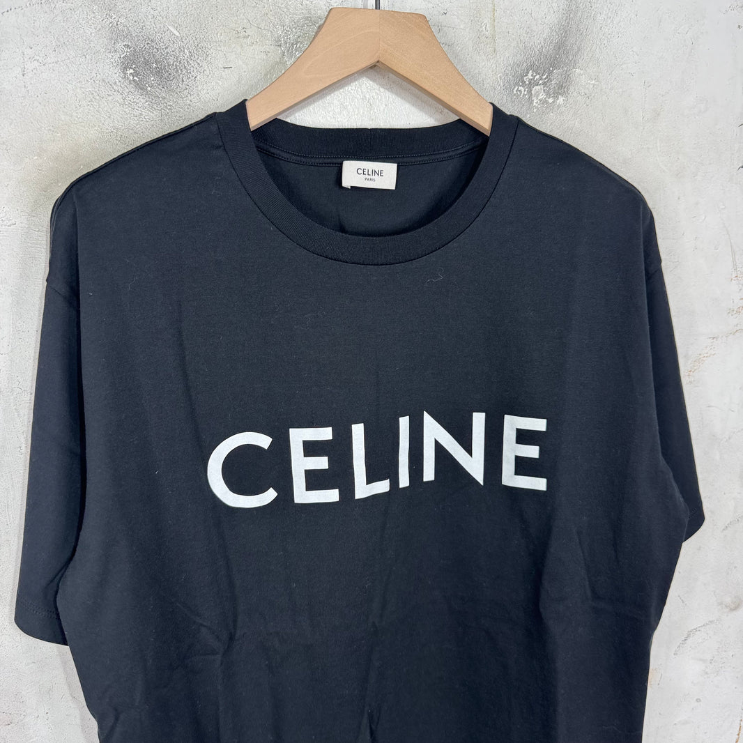 Celine Black Logo T-Shirt