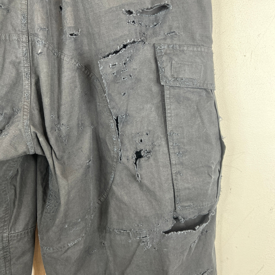 Balenciaga Distressed Ripstop Double Layer Cargo Pants