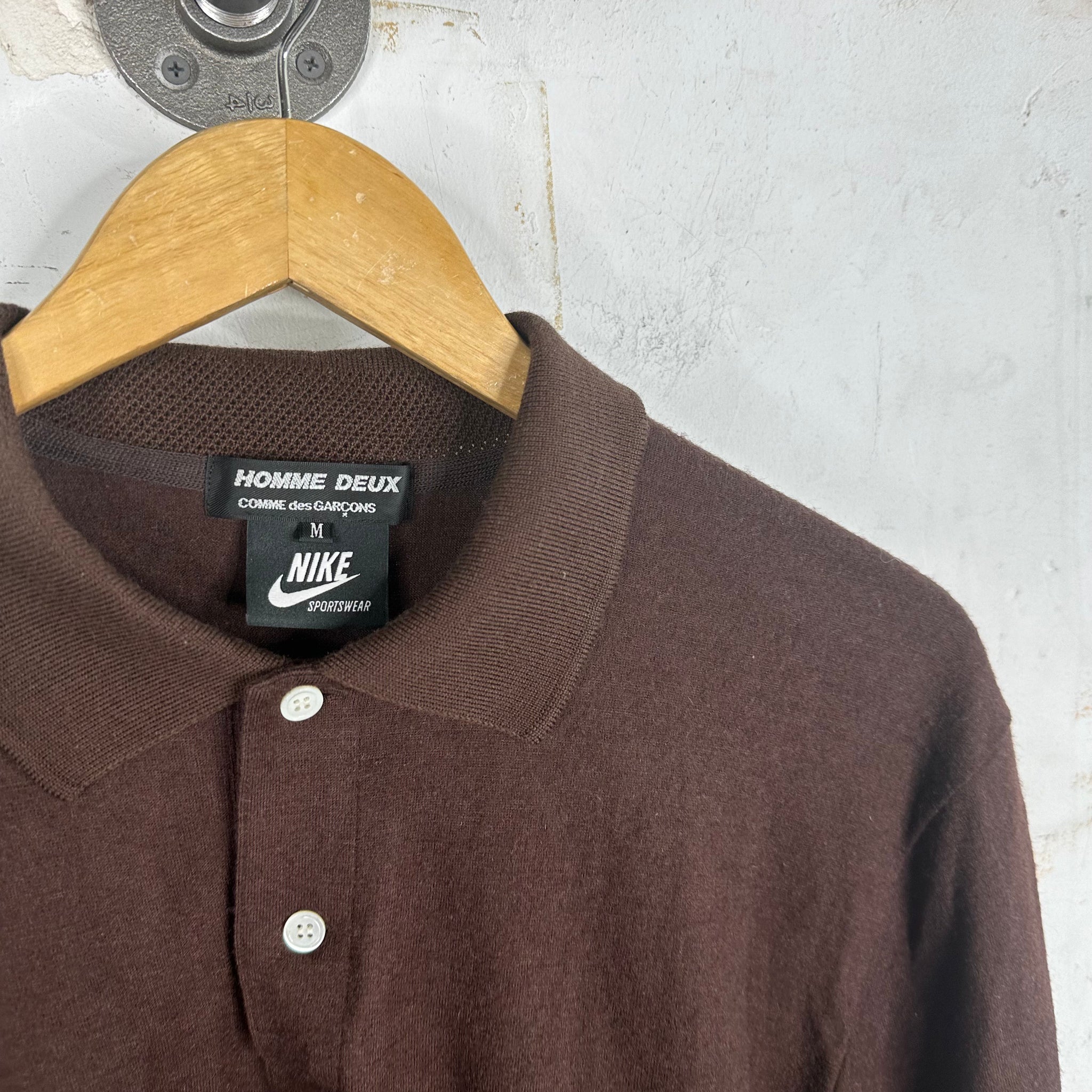 Nike x CDG Homme Deux Brown Polo