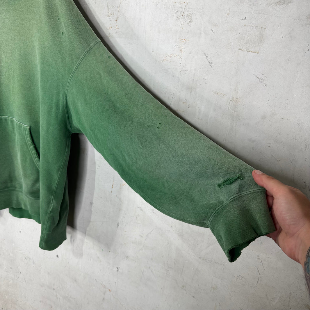 Visvim Green Distressed Jumbo Hoodie