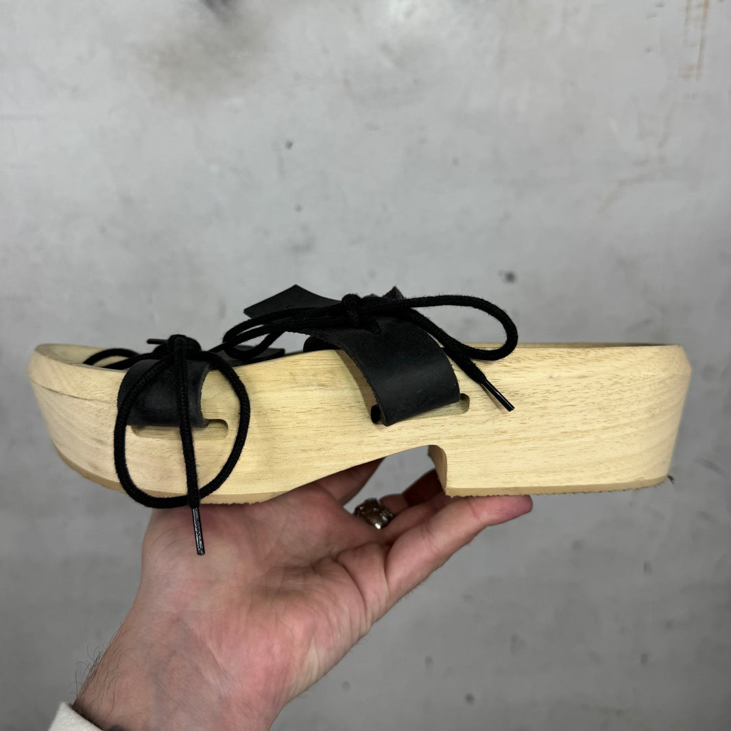Margiela Wooden Strapped Clogs