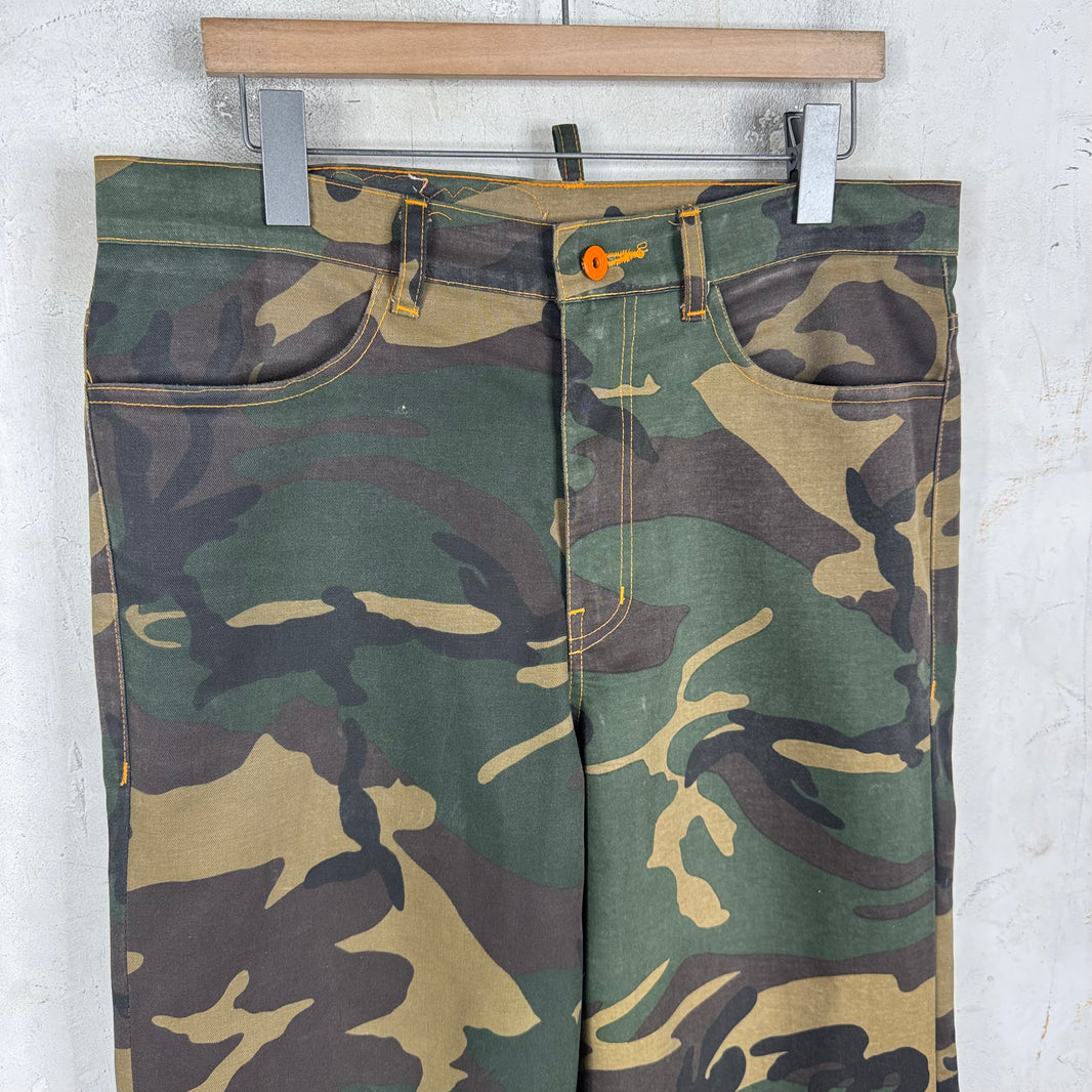Endless Denim Camo Flared Pants
