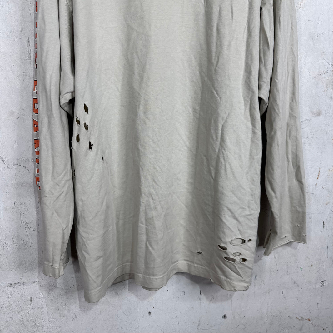 Balenciaga Beige Maison Distressed LS T-Shirt