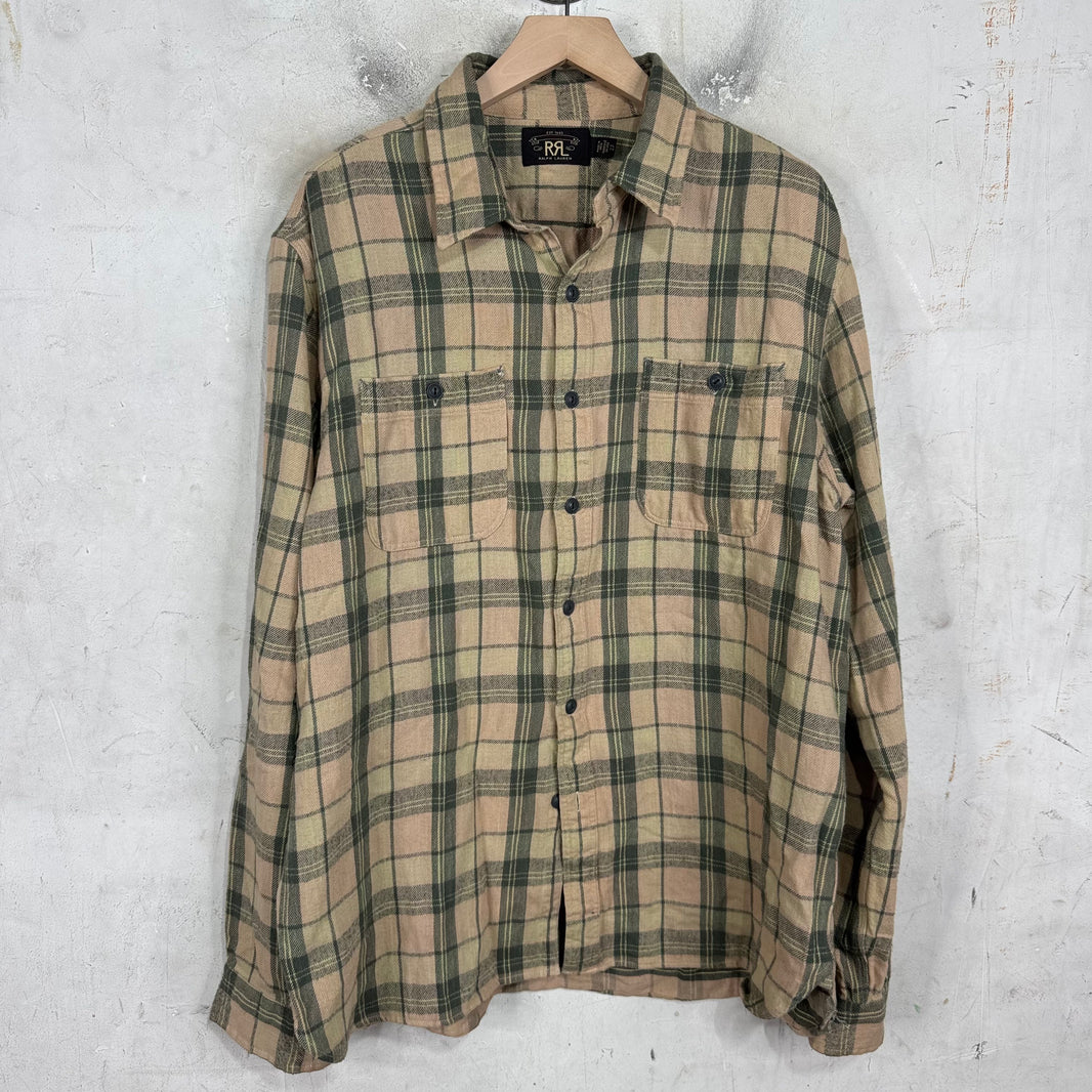 RRL Beige Plaid Flannel