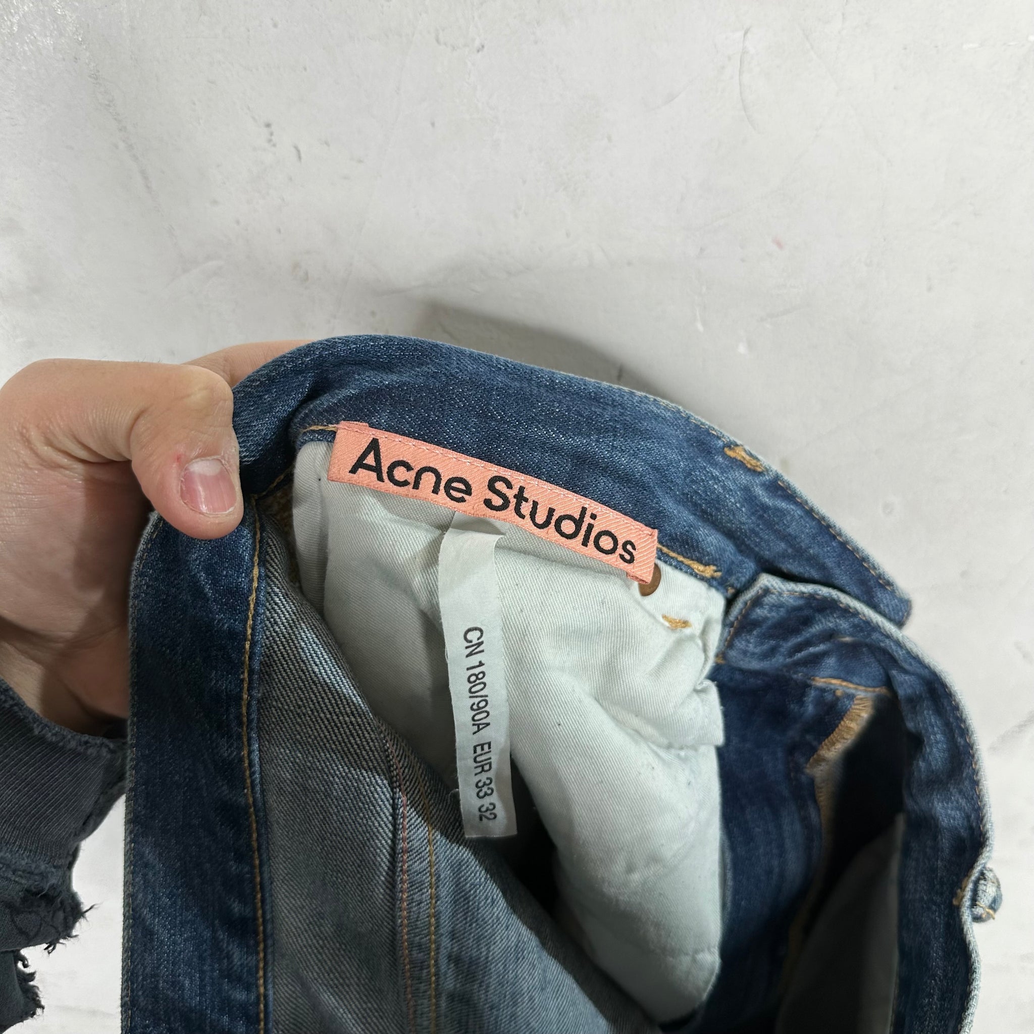 Acne Studios Straight Leg Distressed Jeans