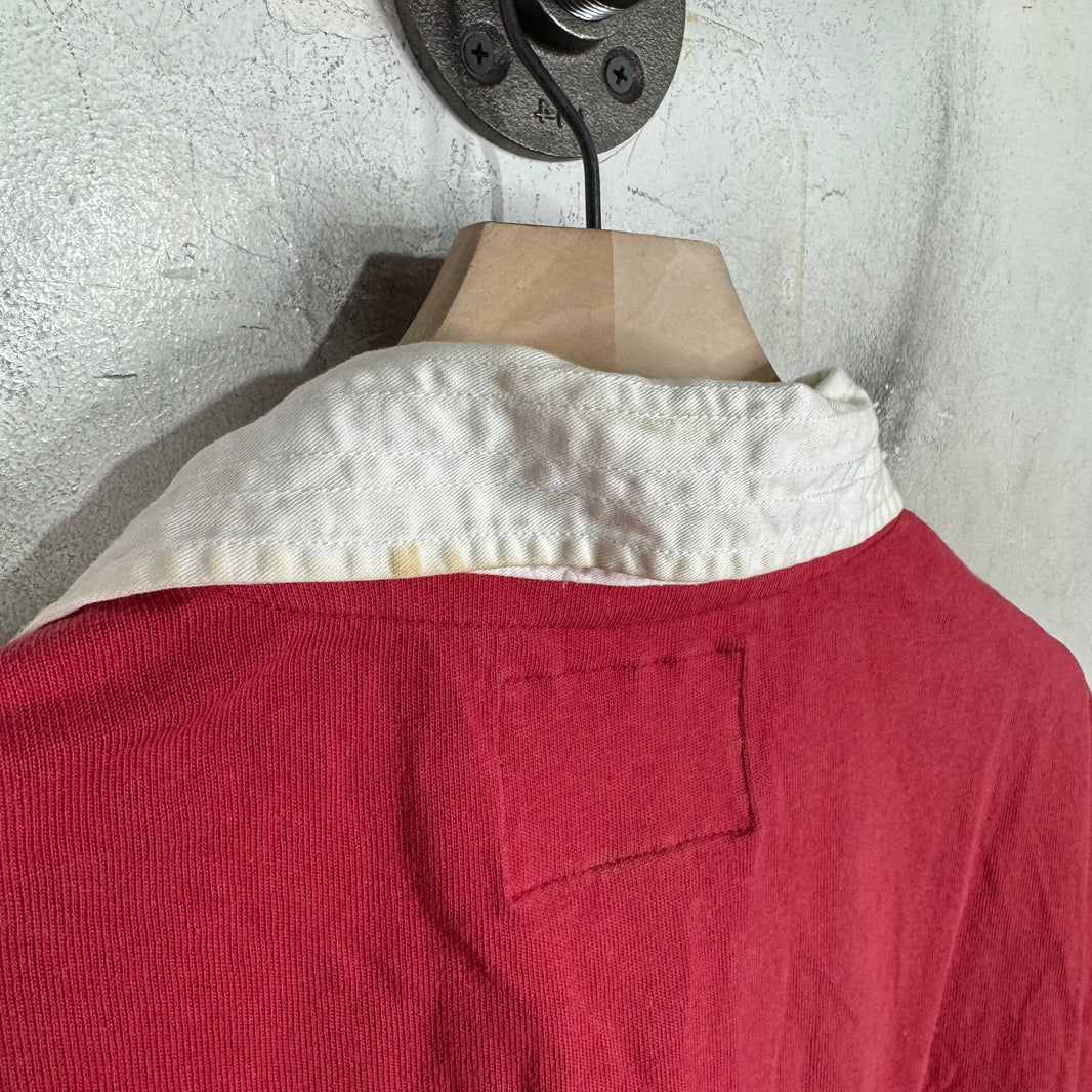 Ralph Lauren Red Rugby White V Crest Patch Polo