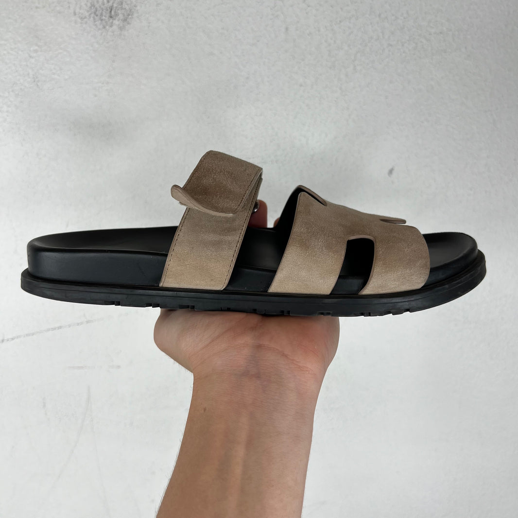 Hermes Suede Chypre Sandals