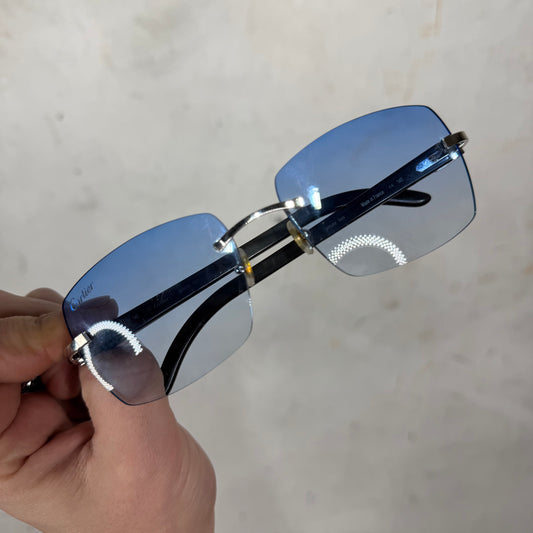 Cartier Blue Tinted Horn Sunglasses