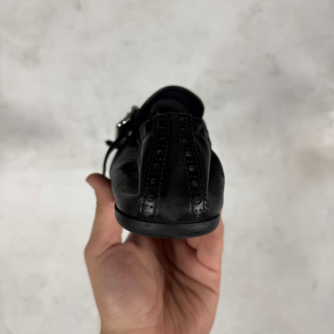 Prada Shuffle Fringed Monk Strap Shoes