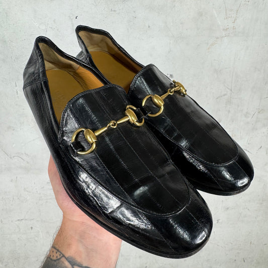 Gucci Eel Skin HorseBit Collapse Loafers