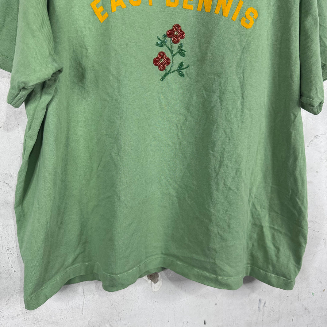 Bode Green East Dennis Flower T-Shirt