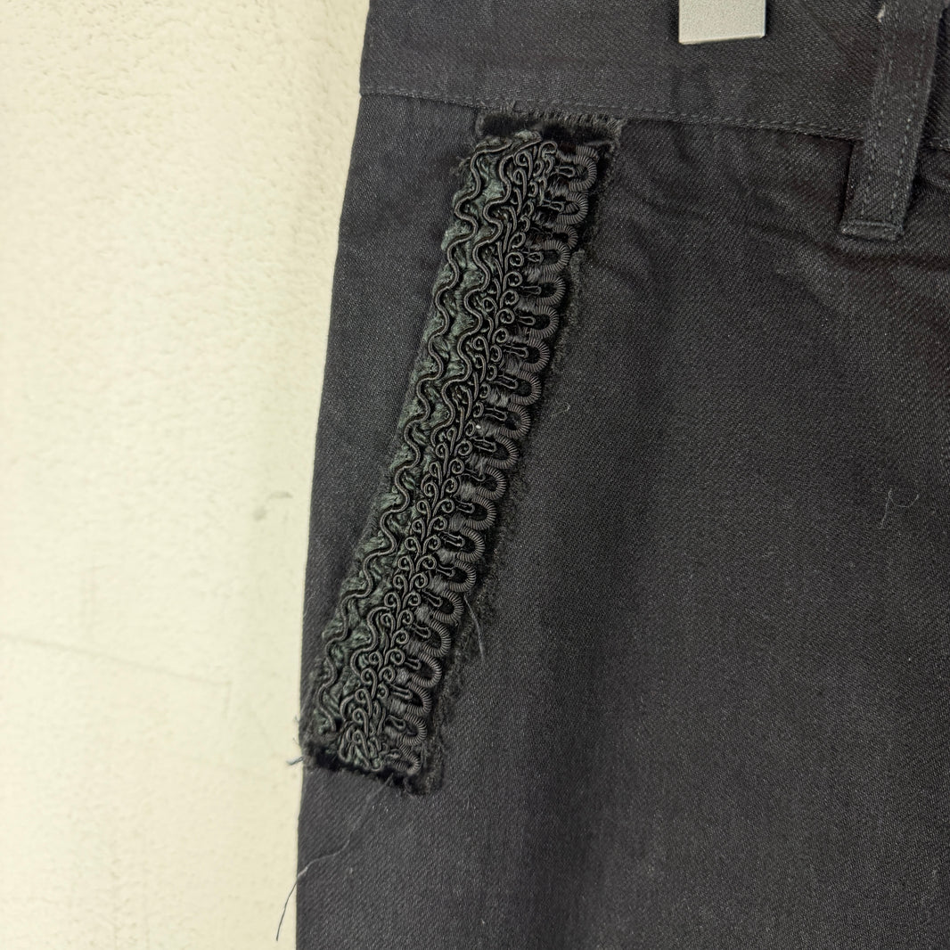 Sacai Black Pocket Lace Trim Denim Jeans
