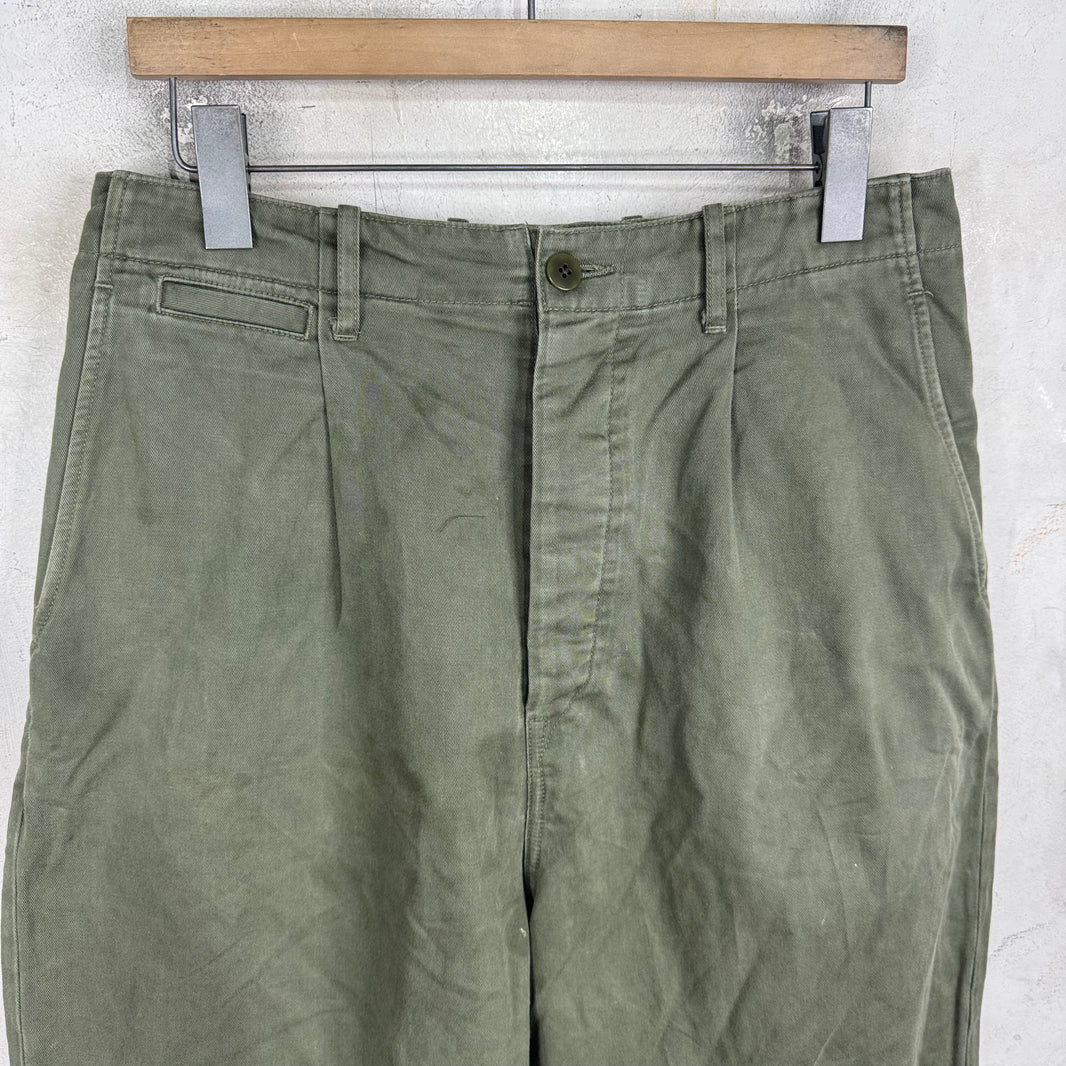 Kapital Green Buckle Back Canvas Pants