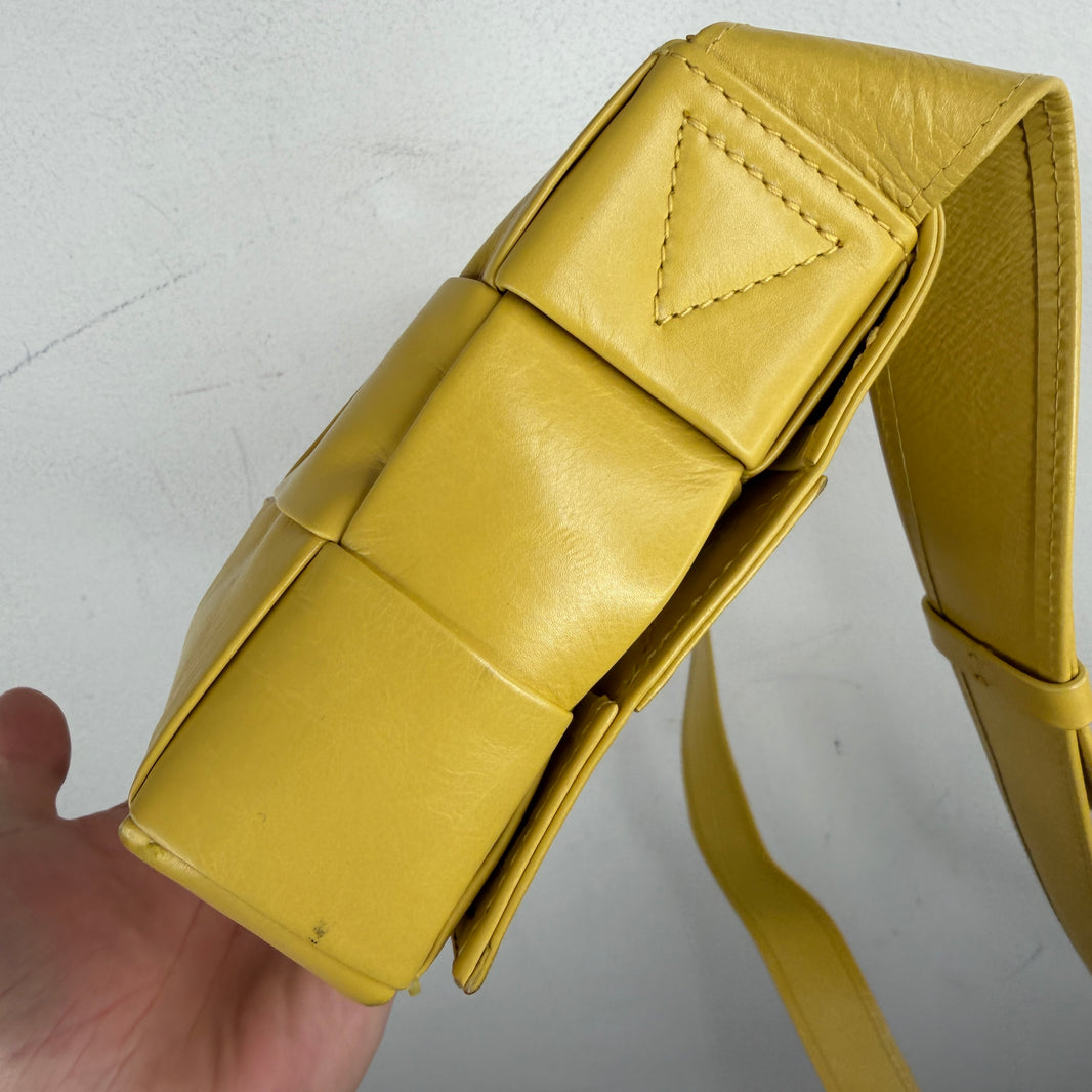 Bottega Veneta Yellow Leather Cassette Side Bag