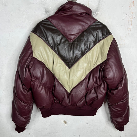 Bottega Tri Color Leather Puffer Jacket