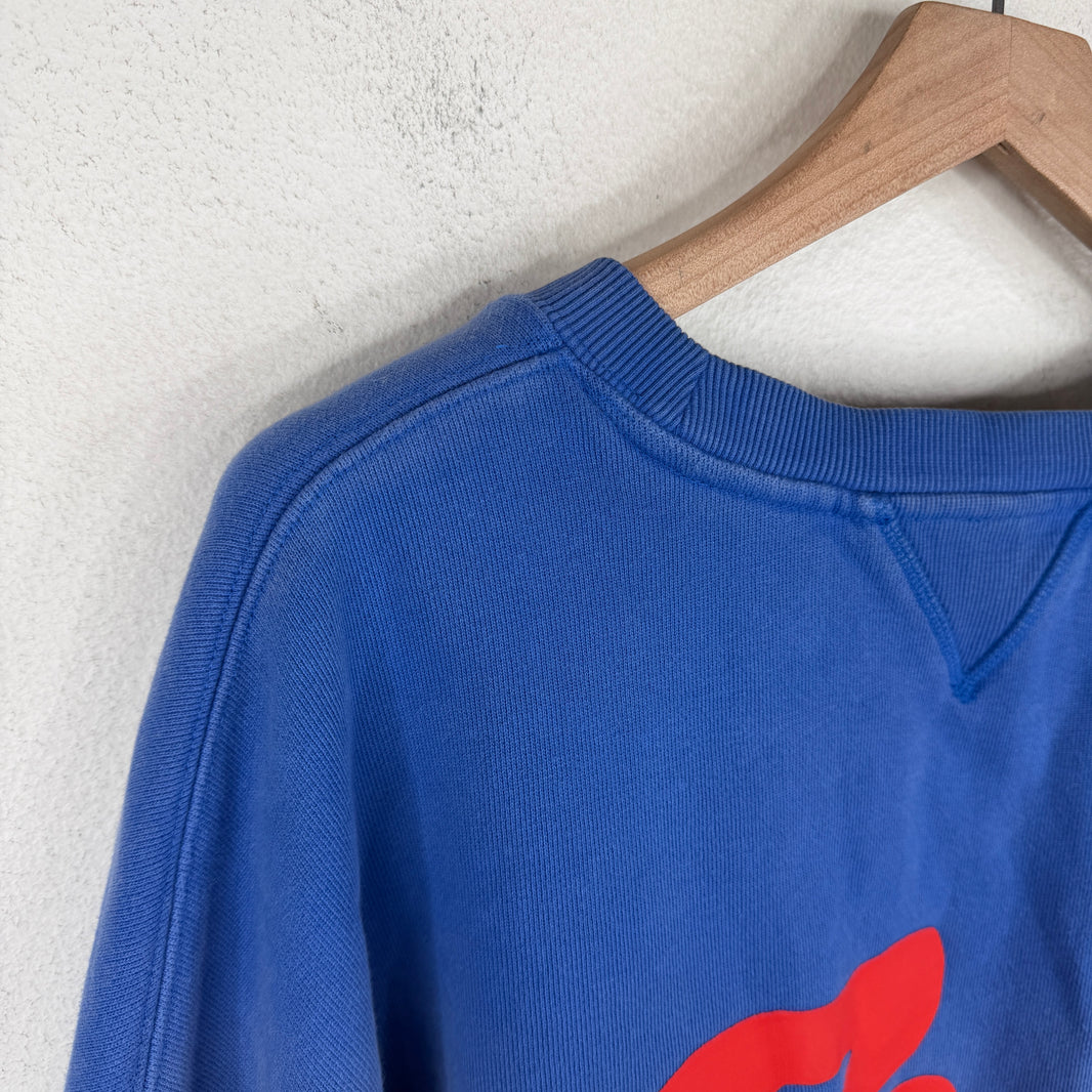 Entire Studios Blue Logo Cropped Crewneck