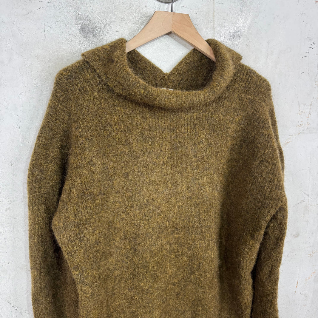 Rick Owens Porterville Reverse Neck Alpaca Sweater