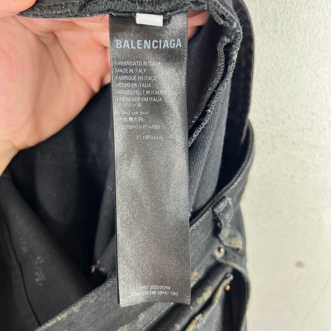 Balenciaga Mud Destroyed Black Jeans