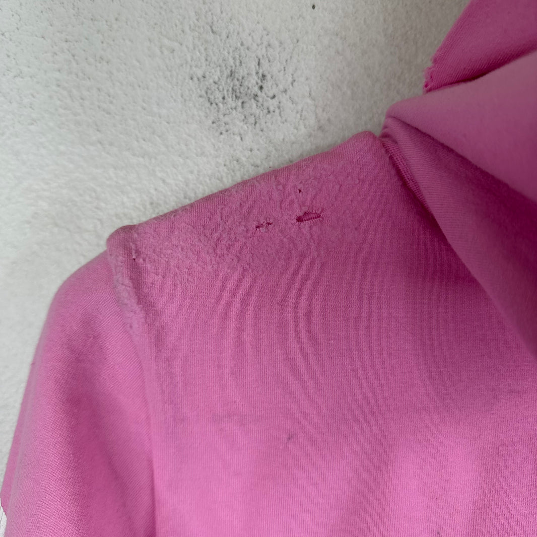 Balenciaga No Logo Pink Zip-Up Hoodie