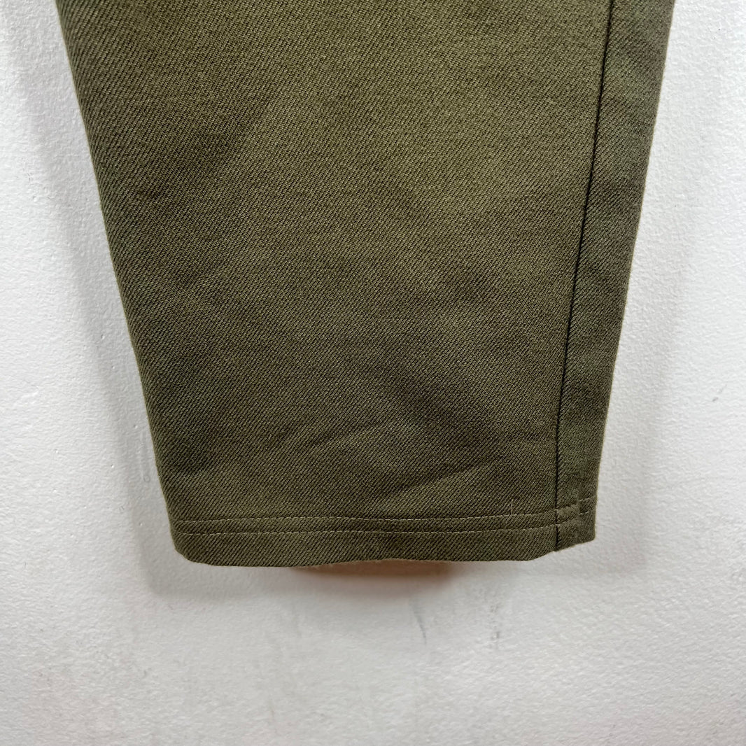 Balmain Green Wool Moto Cargo Pants