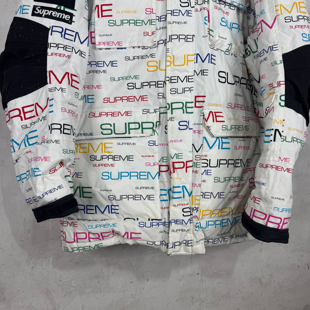 Supreme x TNF Multitcolor Script Puffer Parka Jacket