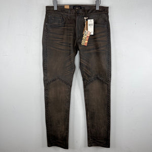 RRL Cross Stitch Leather Jeans