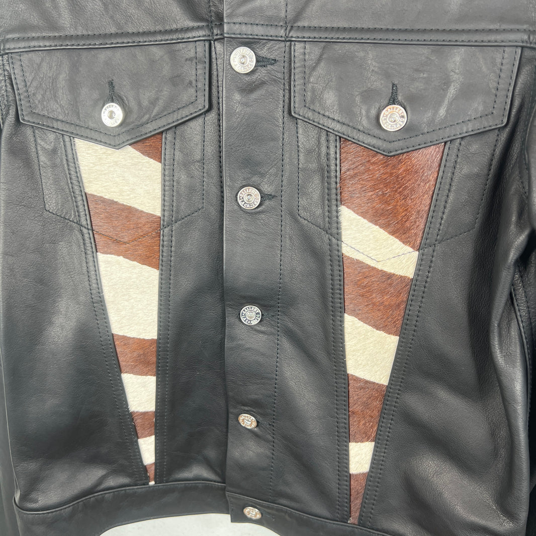 Gallery Dept Calf Hair Embroidered Leather Jacket