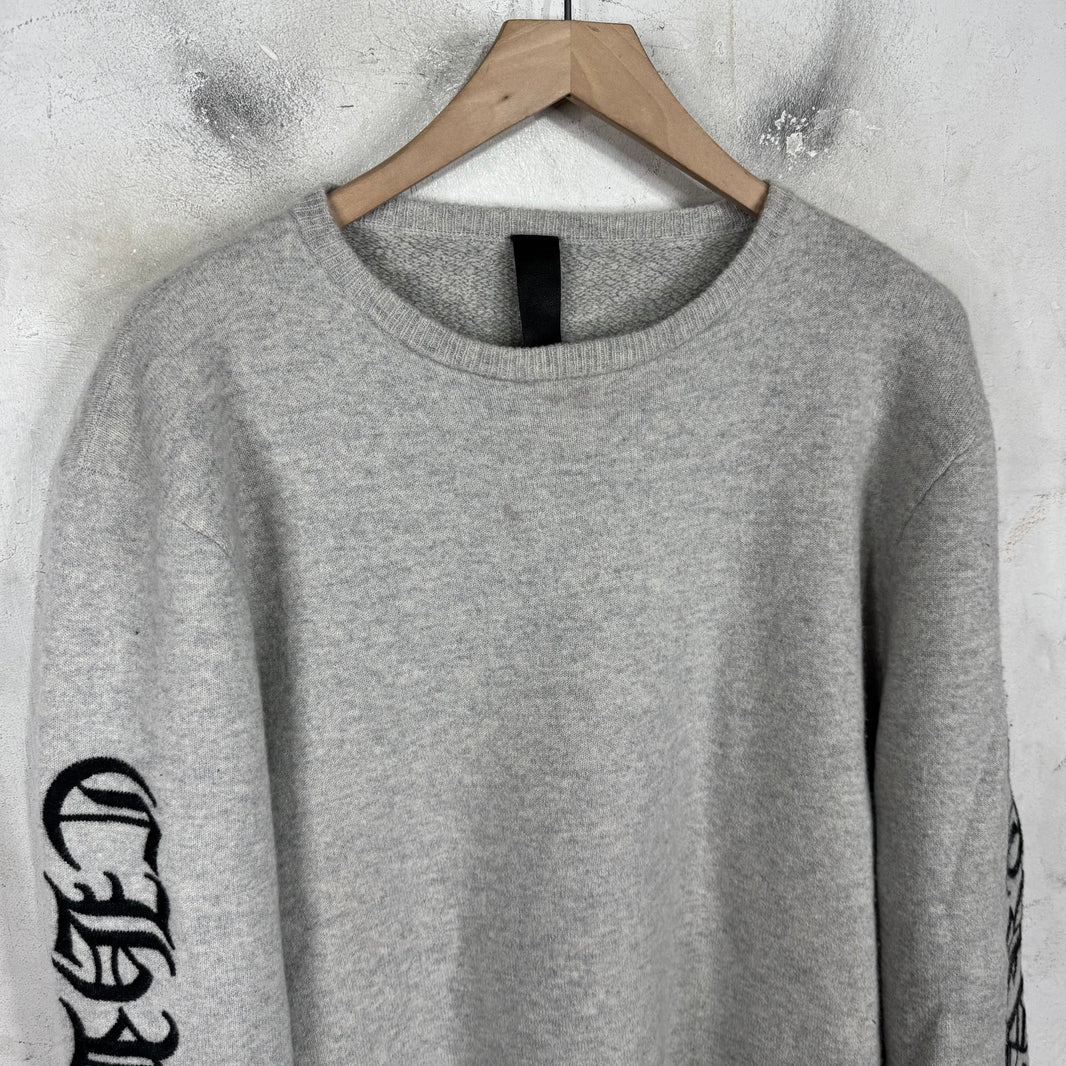 Chrome Hearts Cashmere Script Embroidered Crewneck