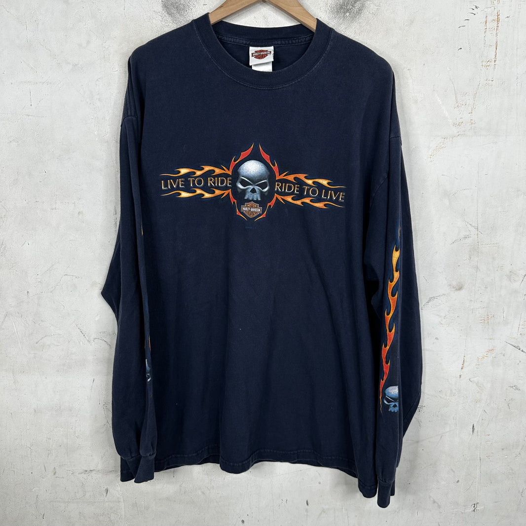Vintage Harley Davidson Live To Ride L/S T-Shirt