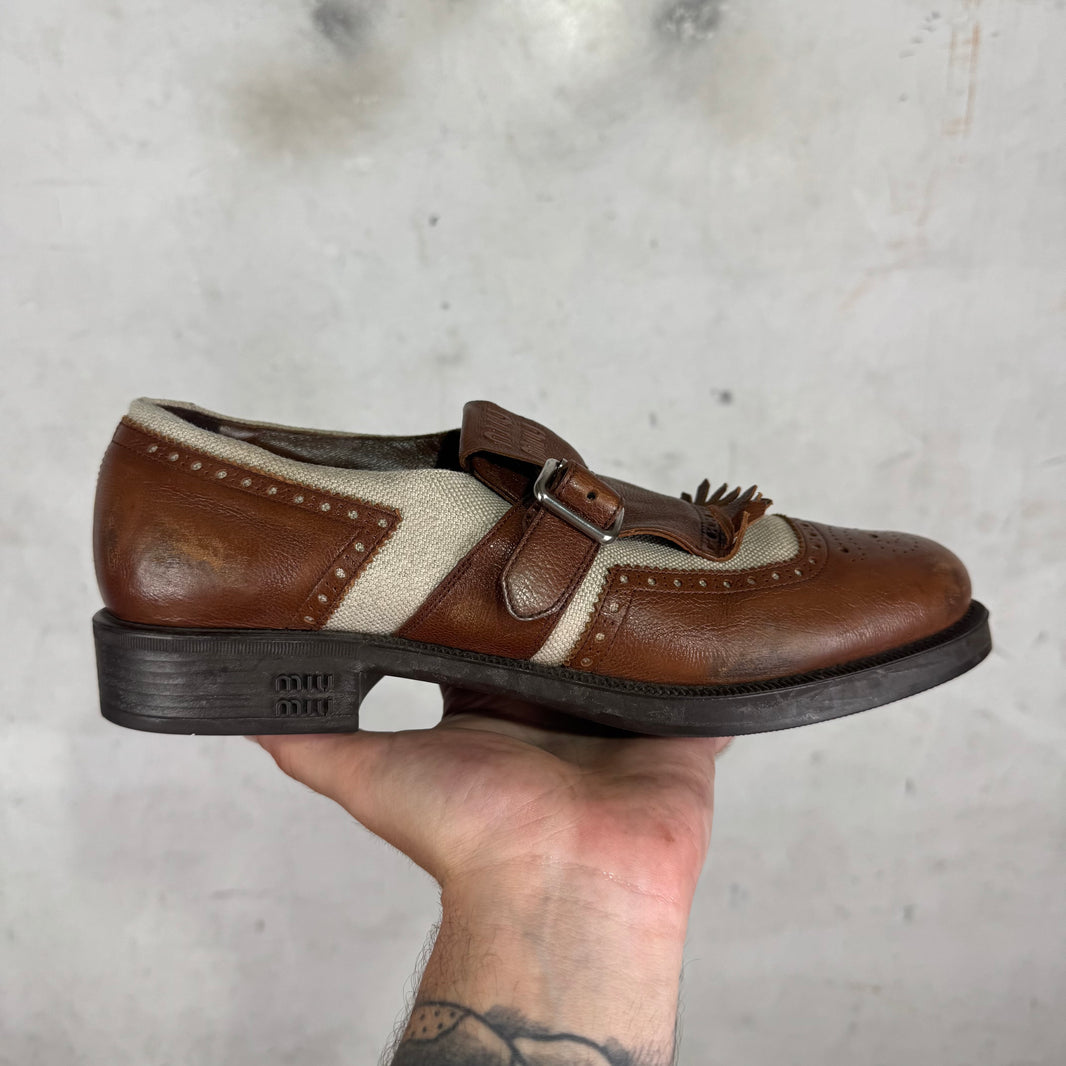 Miu Miu x Churches Distressed Strapped Derbies