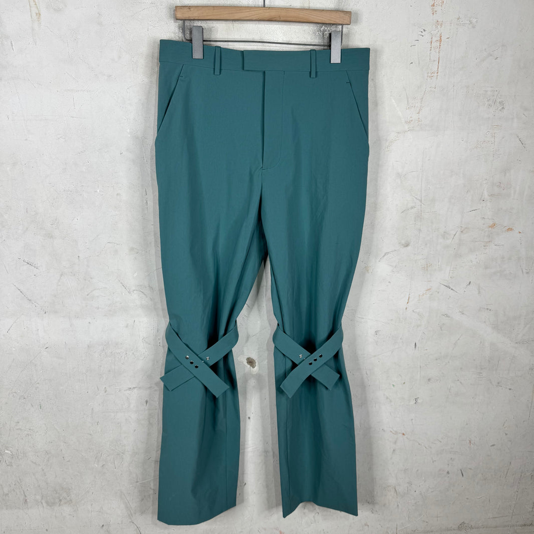 Bottega Veneta Teal Nylon Tied Bondage Pants