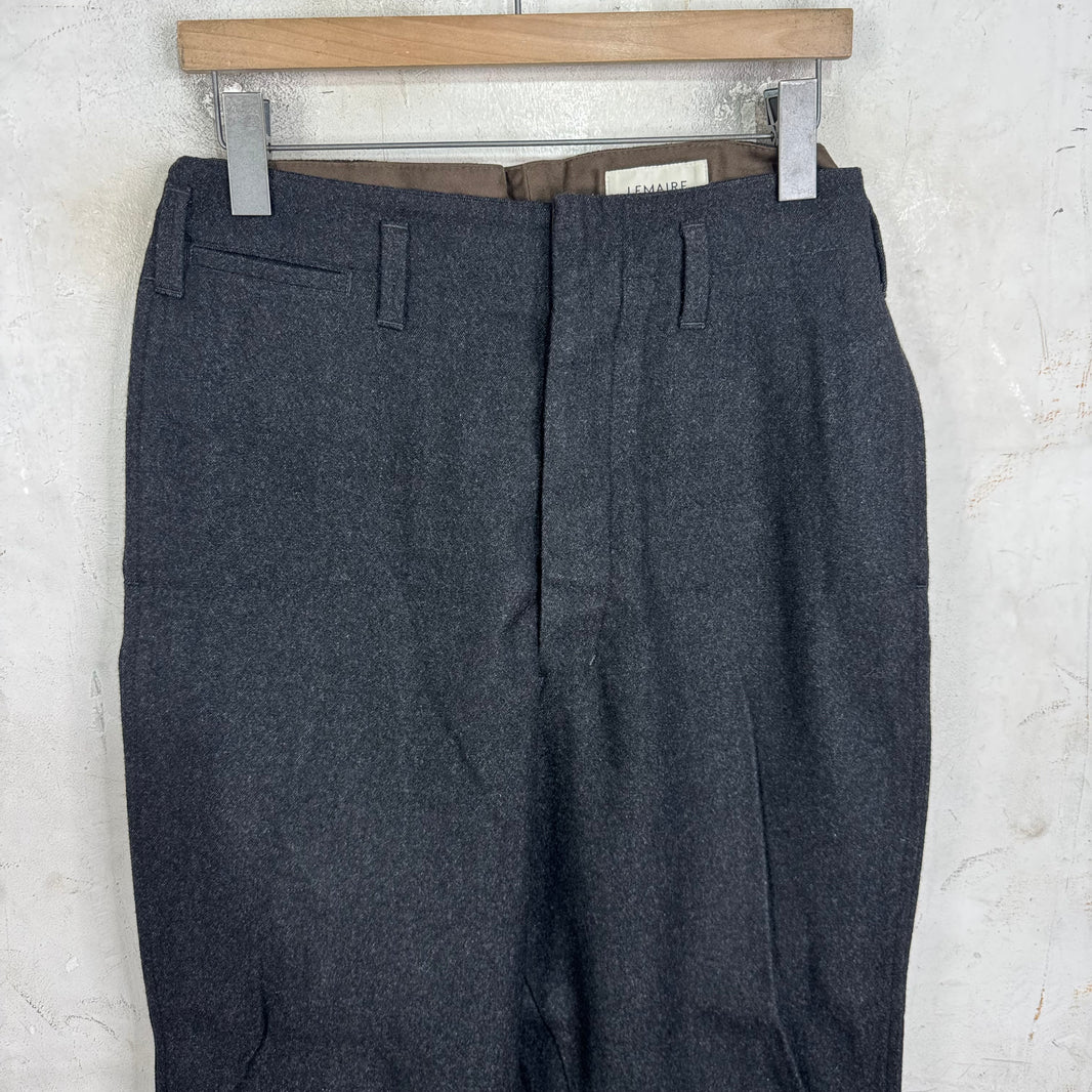 Lemaire Wool Back Belted Trousers