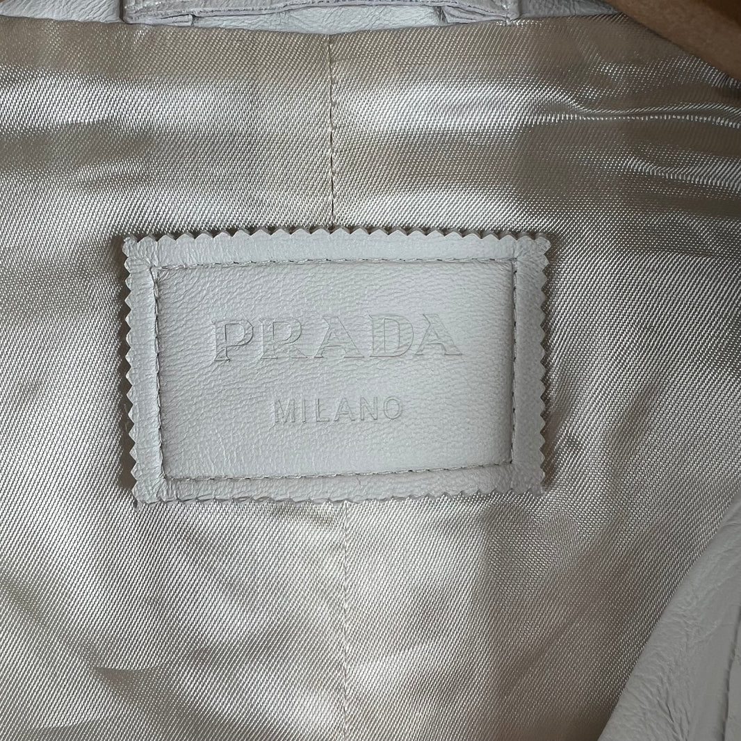 Prada White Nappa Lambskin Jacket