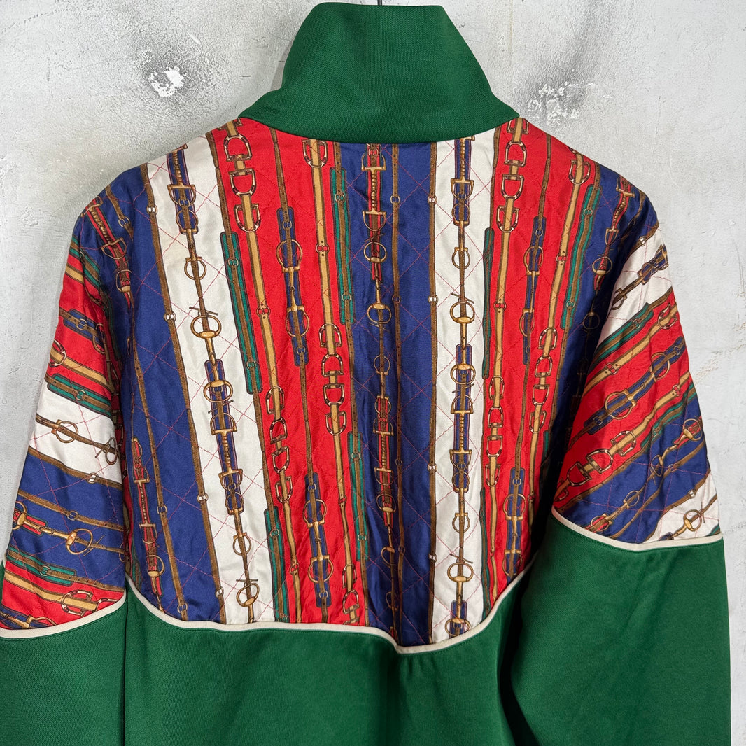 Gucci Paneled Horsebit Silk Track Jacket