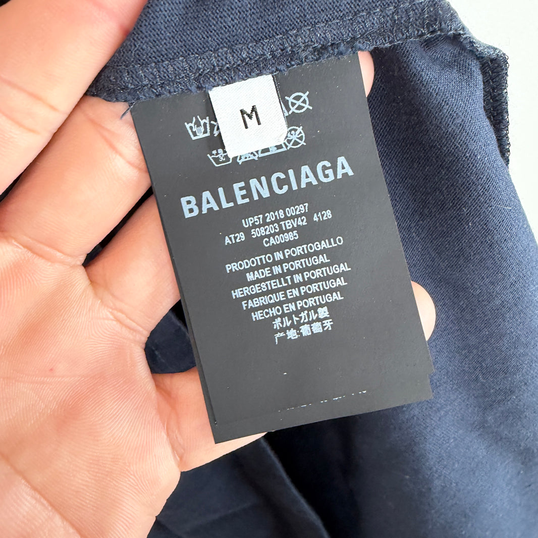 Balenciaga Navy Campaign T-Shirt