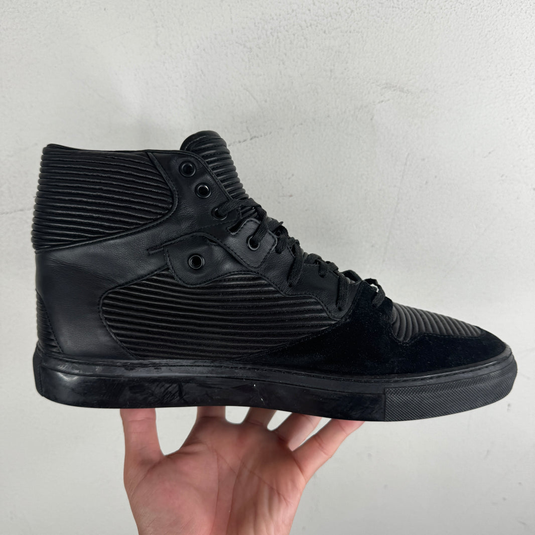 Balenciaga Cotes Pleated Black Sneakers