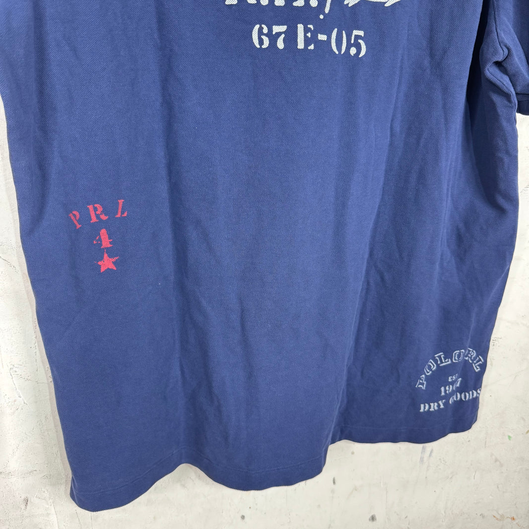 Ralph Lauren Navy Patchwork Big Pony Polo