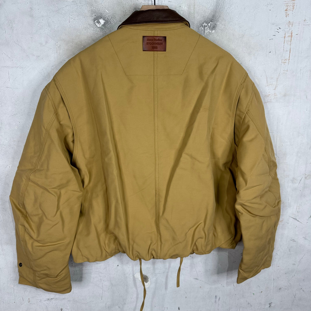 Acne Studios Faux Leather Collared Boxy Work Jacket
