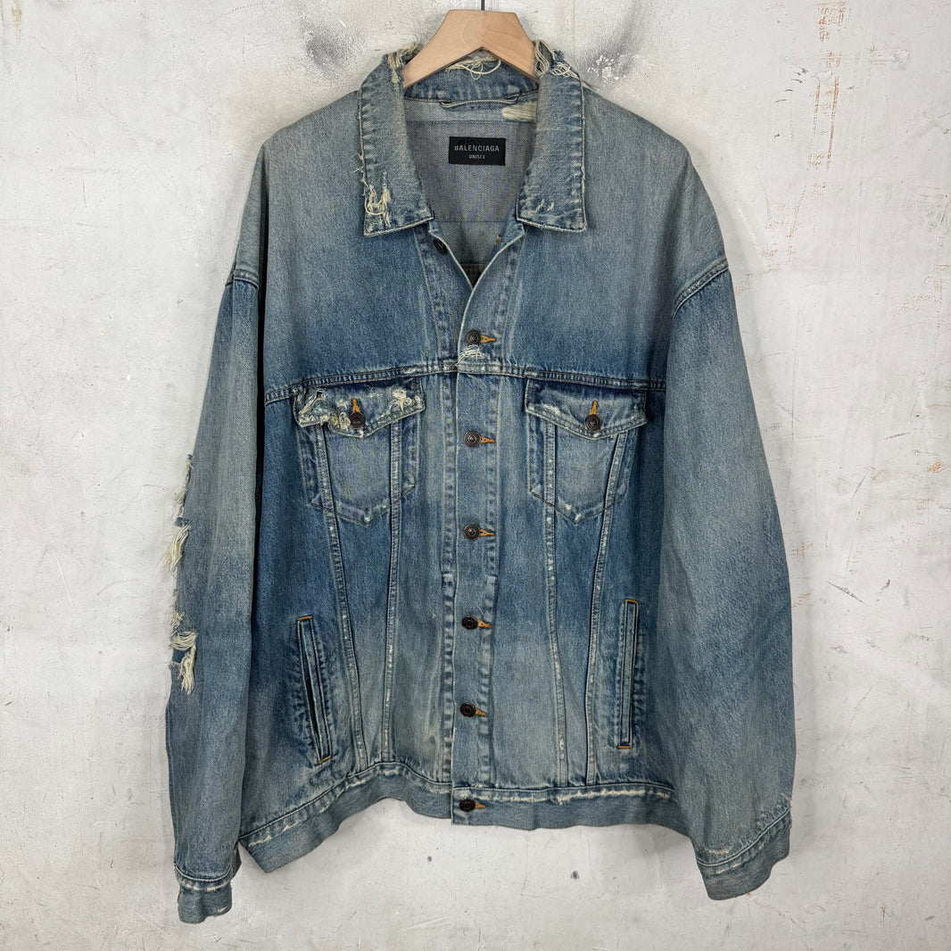 Balenciaga Distressed Skater Denim Jacket
