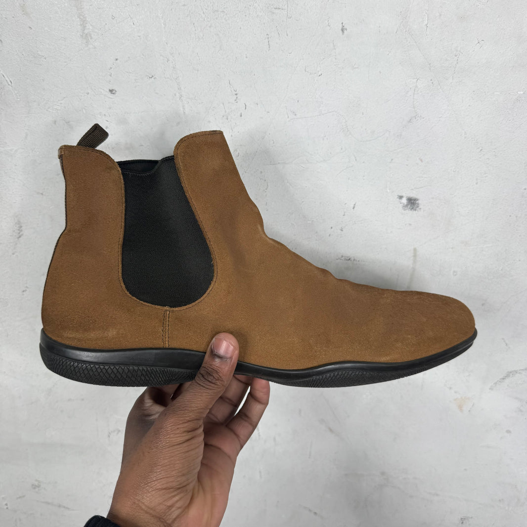 Prada Brown Chelsea Boots