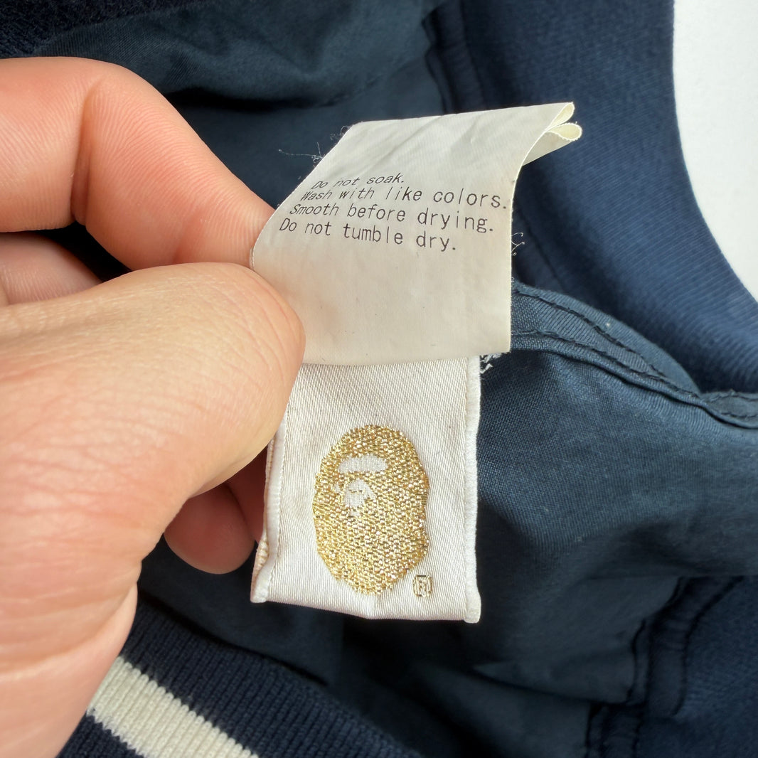 Bape Navy Cotton Varsity Jacket
