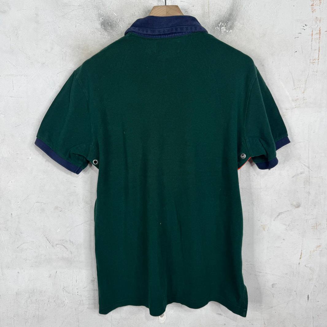 Ralph Lauren Green/Orange Stripe Crested Polo