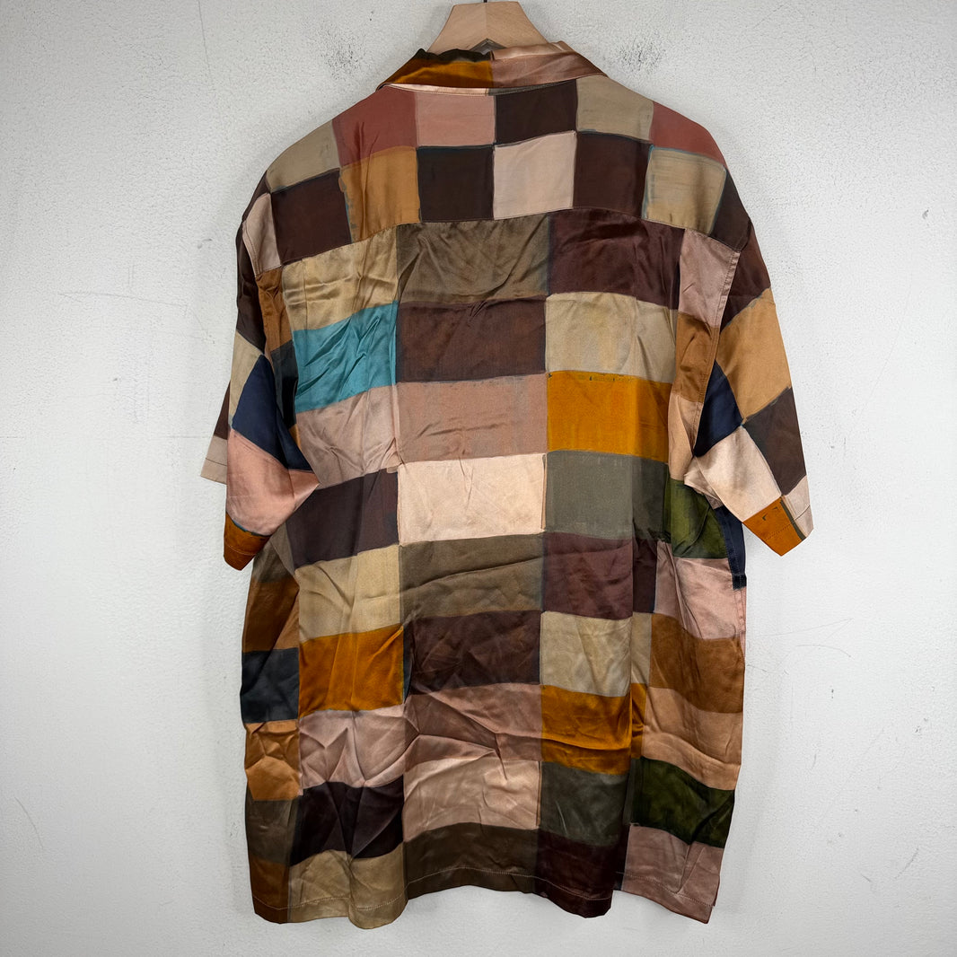 Stussy Printed Patchwork Silk Button Up Shirt