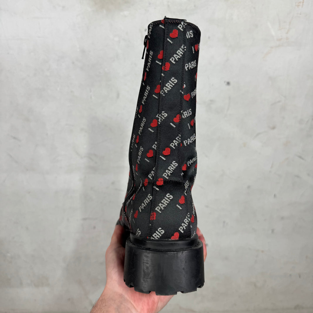 Balenciaga I Love Paris Zip Up Boots