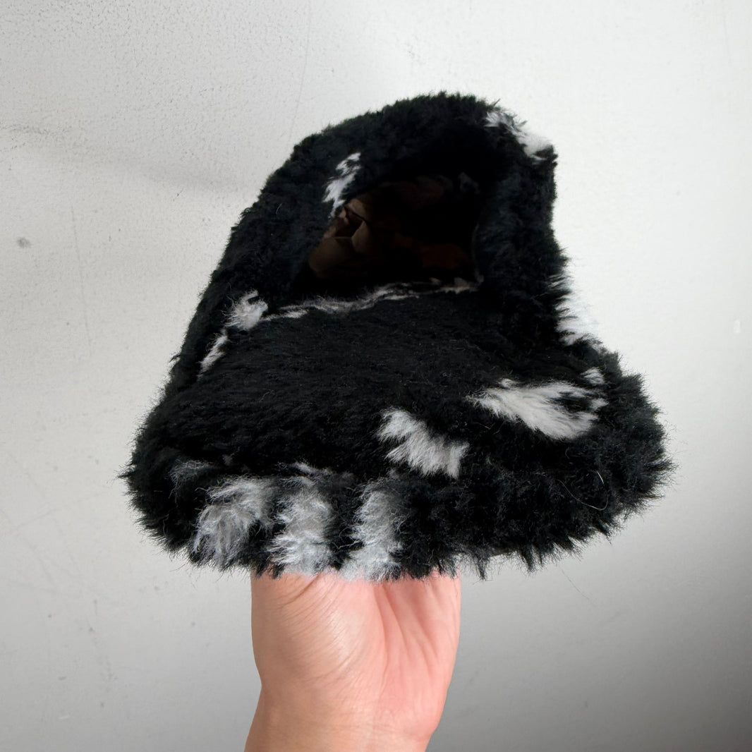 Balenciaga Fuzzy Diagonal Logo Mules