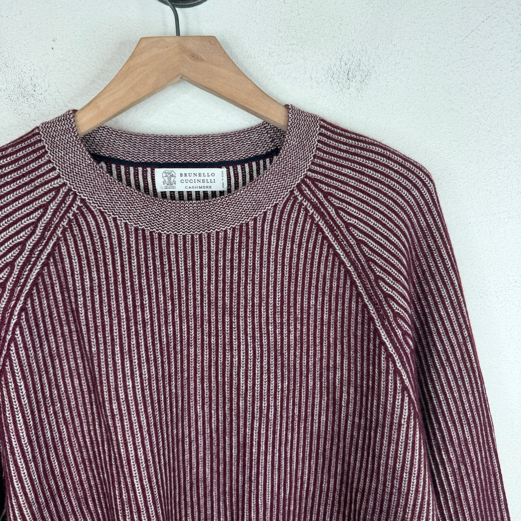 Brunello Cucinelli Striped Red Sweater