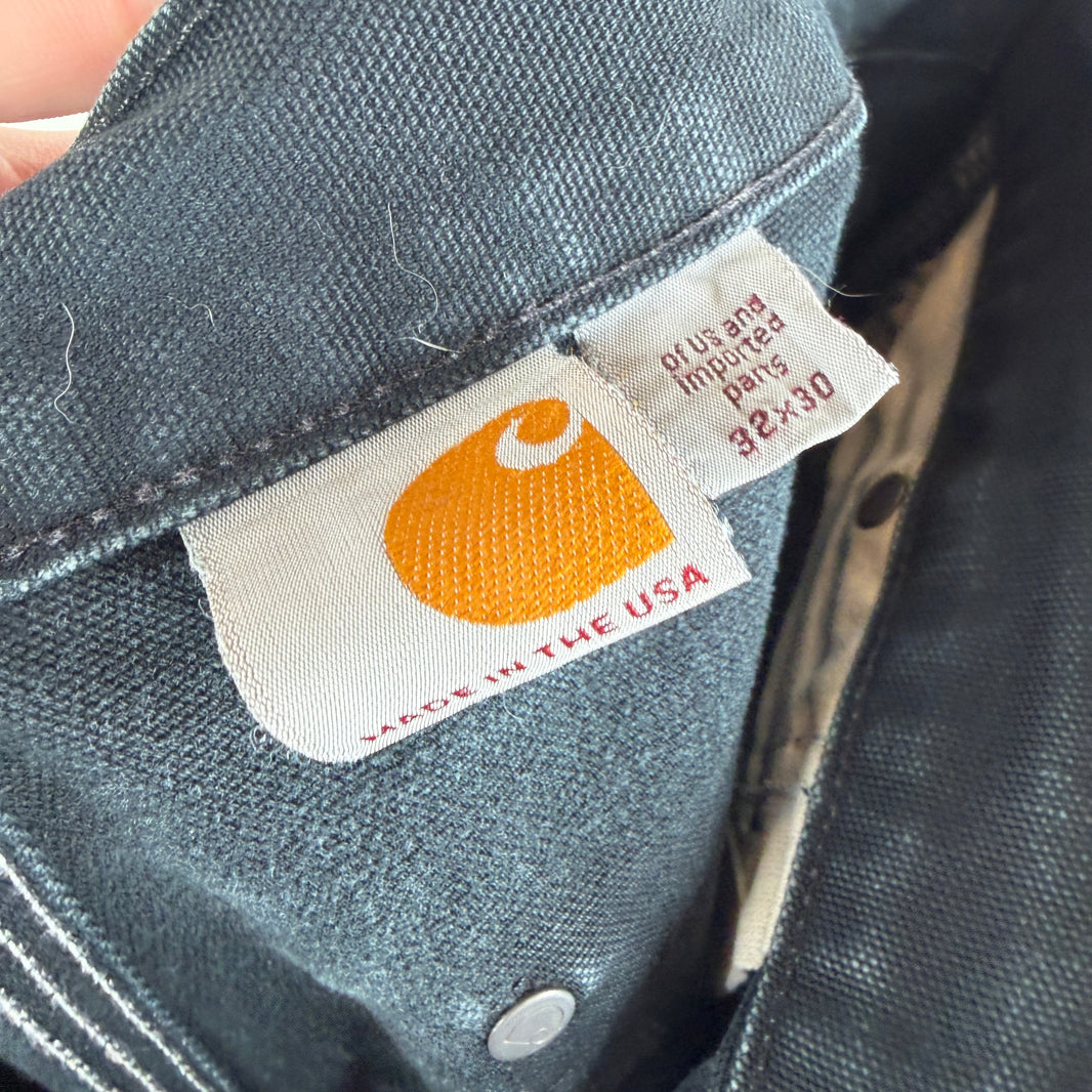 Vintage Smoked Carhartt Black Double Knee Pants