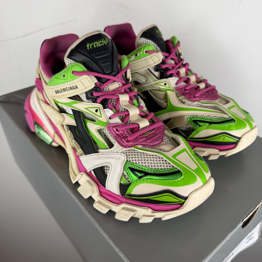 Balenciaga Pink/Green Track 2 Sneakers